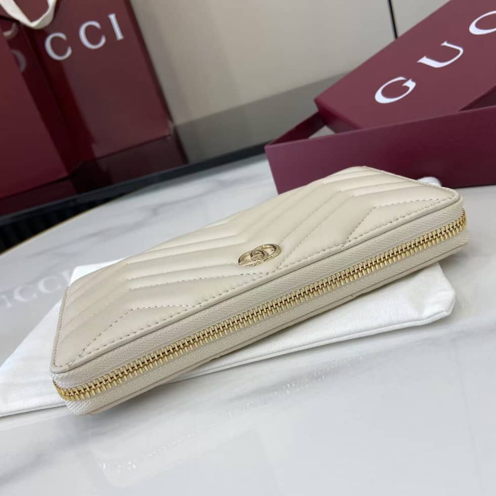 Gucci GG Marmont Leather White Zip Wallet 837758_3_159448 Gucci GG Marmont Leather White Zip Wallet 837758