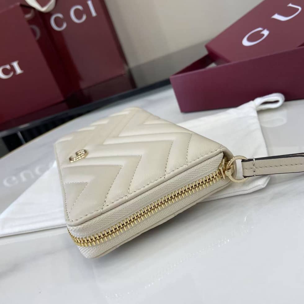 Gucci GG Marmont Leather White Zip Wallet 837758_6_159448 Gucci GG Marmont Leather White Zip Wallet 837758