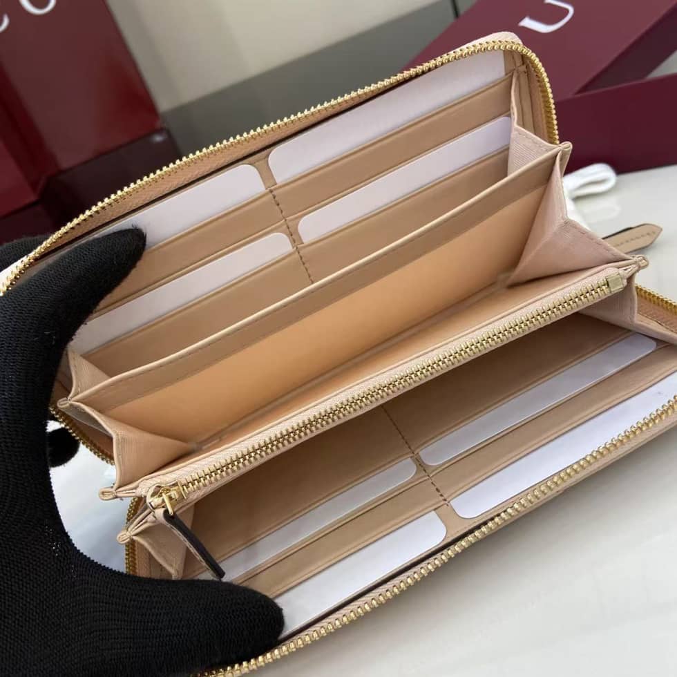 Gucci GG Marmont Leather Pink Zip Wallet 837758_8_159458 Gucci GG Marmont Leather Pink Zip Wallet 837758