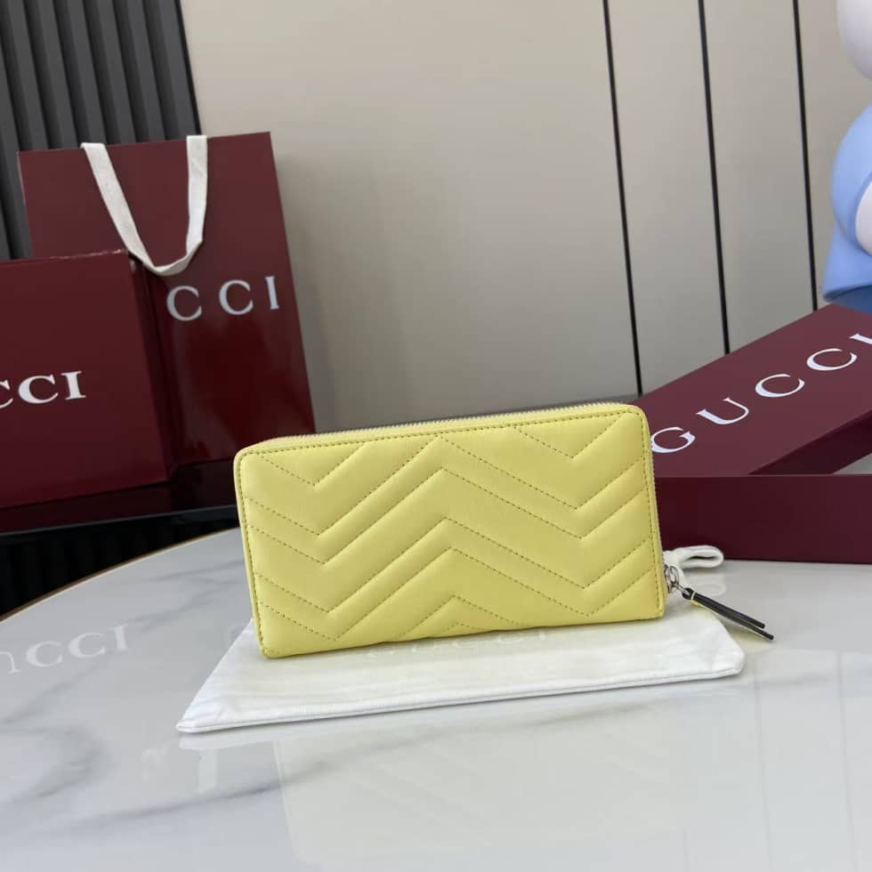 Gucci GG Marmont Leather Yellow Zip Wallet 837758_1_159468 Gucci GG Marmont Leather Yellow Zip Wallet 837758