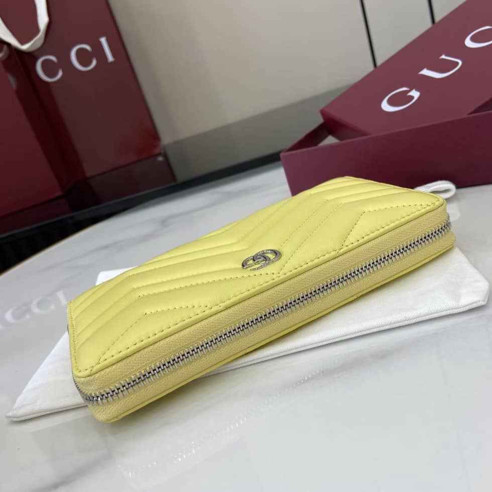 Gucci GG Marmont Leather Yellow Zip Wallet 837758_3_159468 Gucci GG Marmont Leather Yellow Zip Wallet 837758
