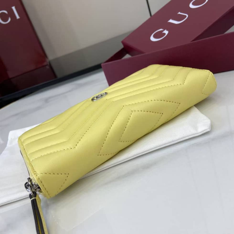 Gucci GG Marmont Leather Yellow Zip Wallet 837758_4_159468 Gucci GG Marmont Leather Yellow Zip Wallet 837758