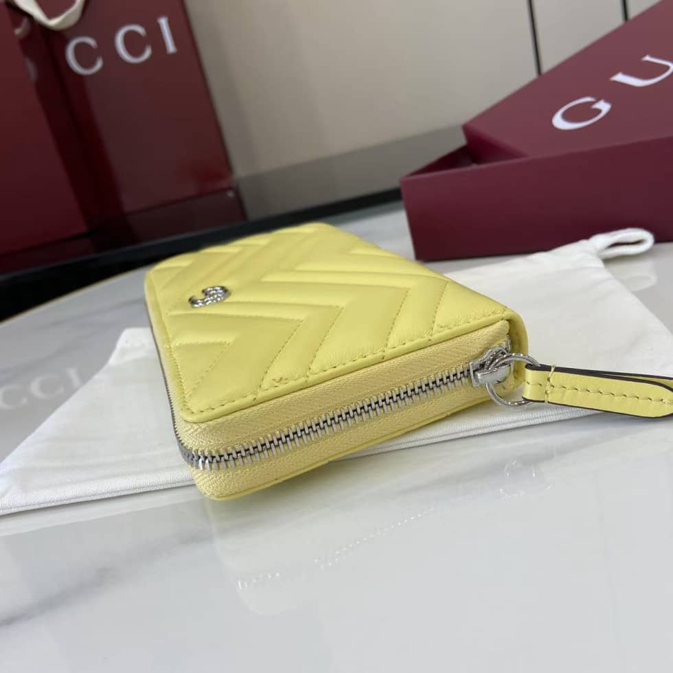 Gucci GG Marmont Leather Yellow Zip Wallet 837758_6_159468 Gucci GG Marmont Leather Yellow Zip Wallet 837758