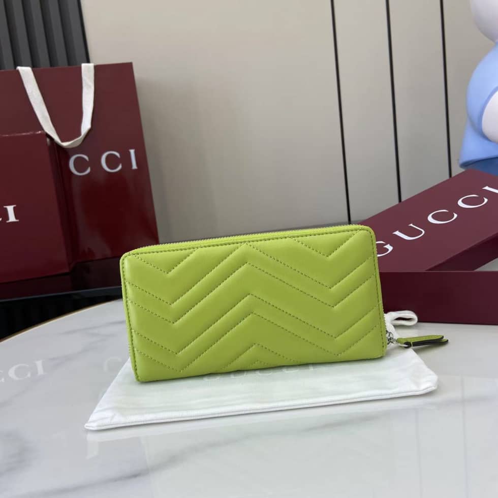 Gucci GG Marmont Leather Green Zip Wallet 837758_1_159478 Gucci GG Marmont Leather Green Zip Wallet 837758