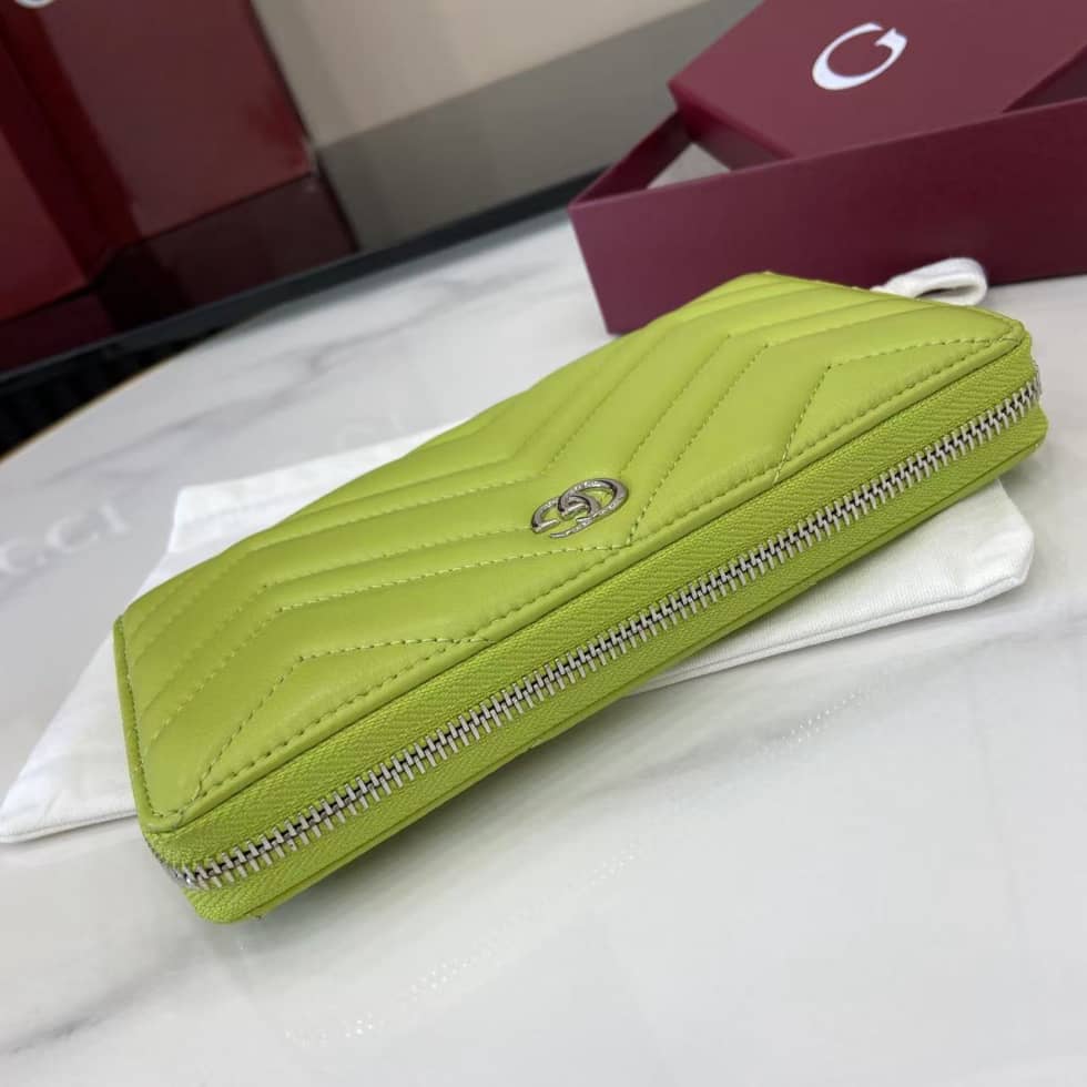 Gucci GG Marmont Leather Green Zip Wallet 837758_3_159478 Gucci GG Marmont Leather Green Zip Wallet 837758