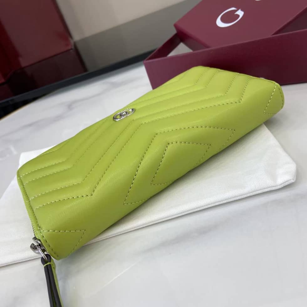 Gucci GG Marmont Leather Green Zip Wallet 837758_4_159478 Gucci GG Marmont Leather Green Zip Wallet 837758