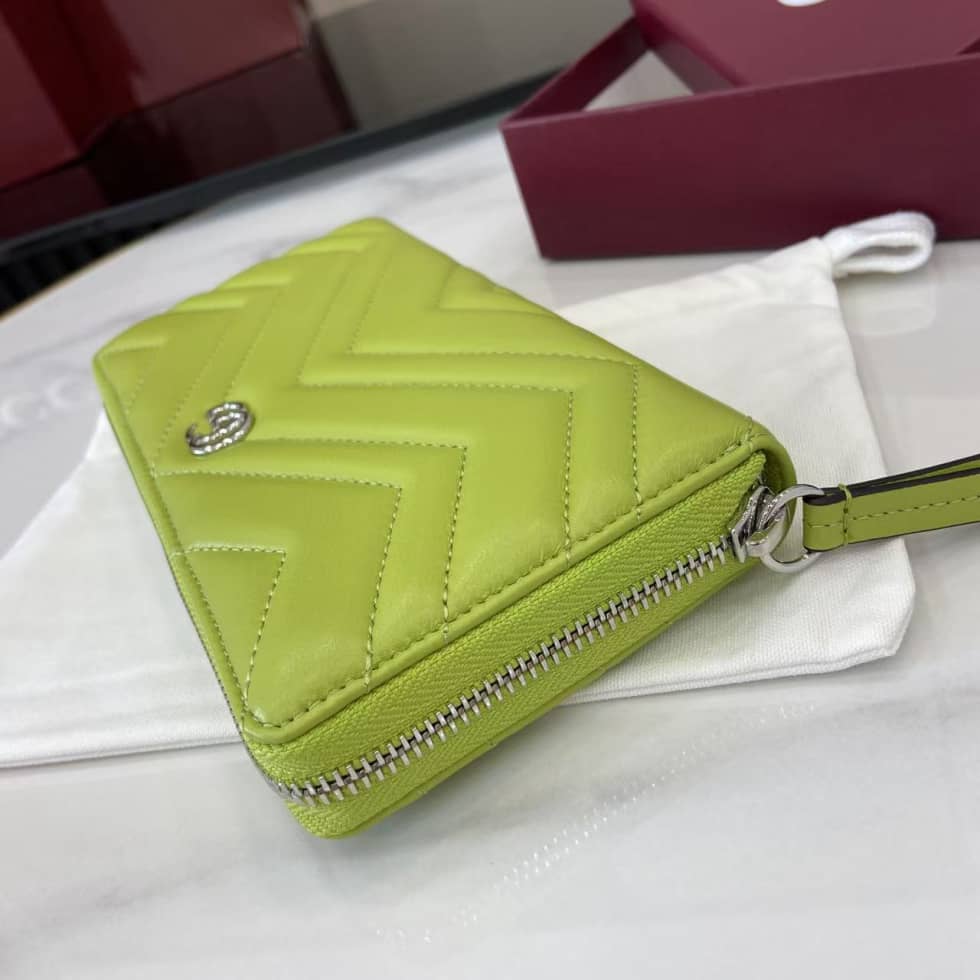Gucci GG Marmont Leather Green Zip Wallet 837758_6_159478 Gucci GG Marmont Leather Green Zip Wallet 837758
