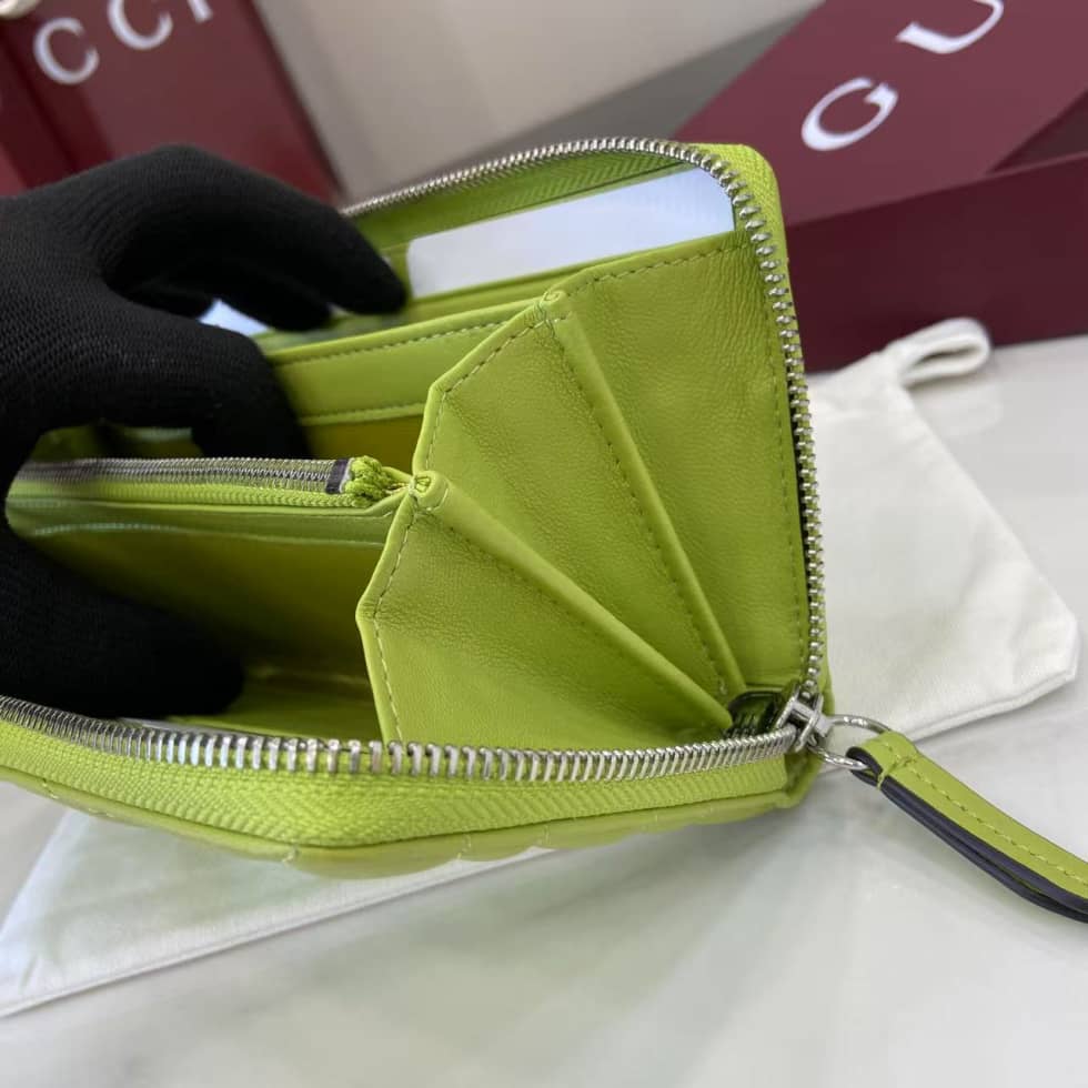 Gucci GG Marmont Leather Green Zip Wallet 837758_7_159478 Gucci GG Marmont Leather Green Zip Wallet 837758