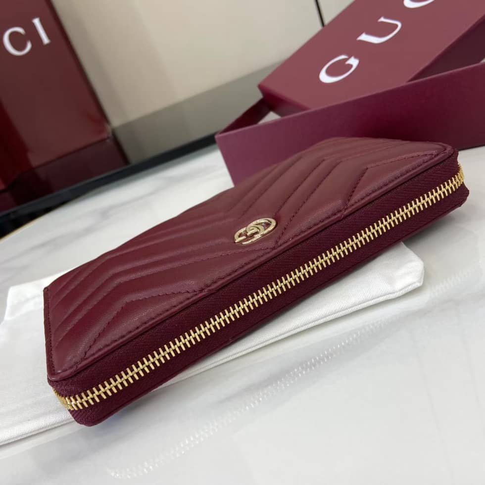 Gucci GG Marmont Leather Red Zip Wallet 837758_3_159518 Gucci GG Marmont Leather Red Zip Wallet 837758