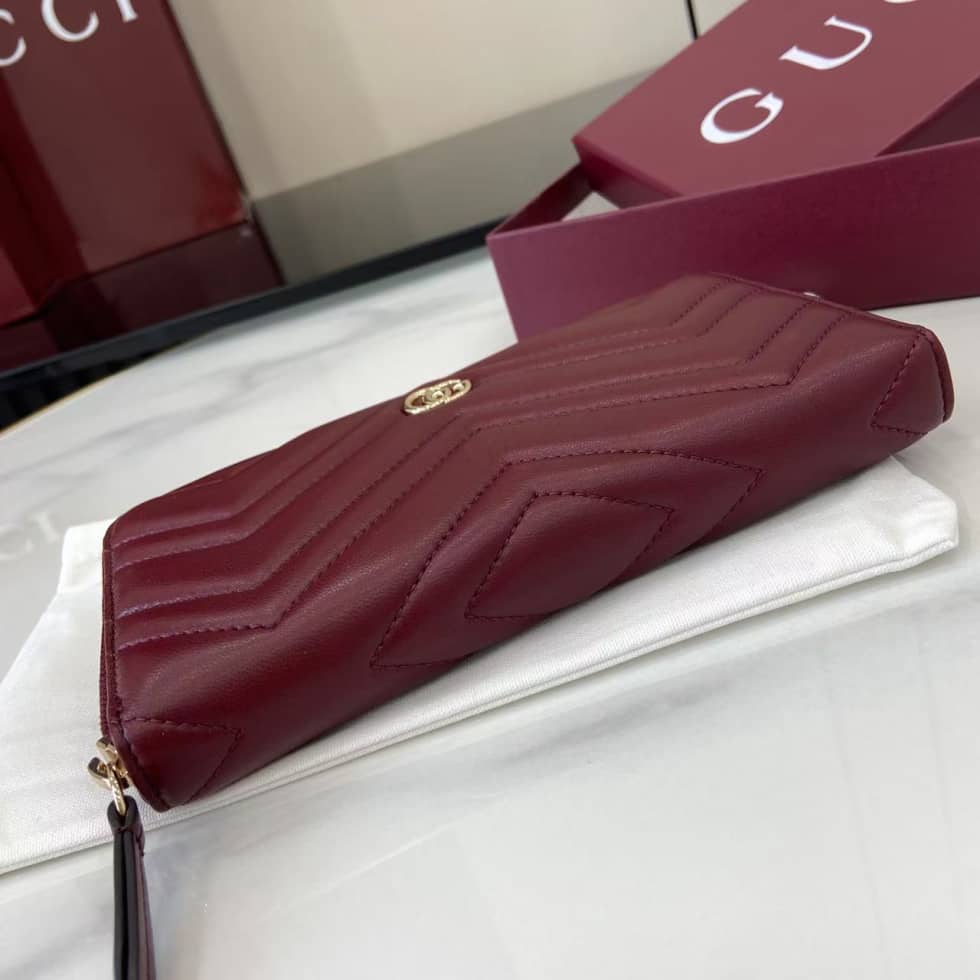 Gucci GG Marmont Leather Red Zip Wallet 837758_4_159518 Gucci GG Marmont Leather Red Zip Wallet 837758