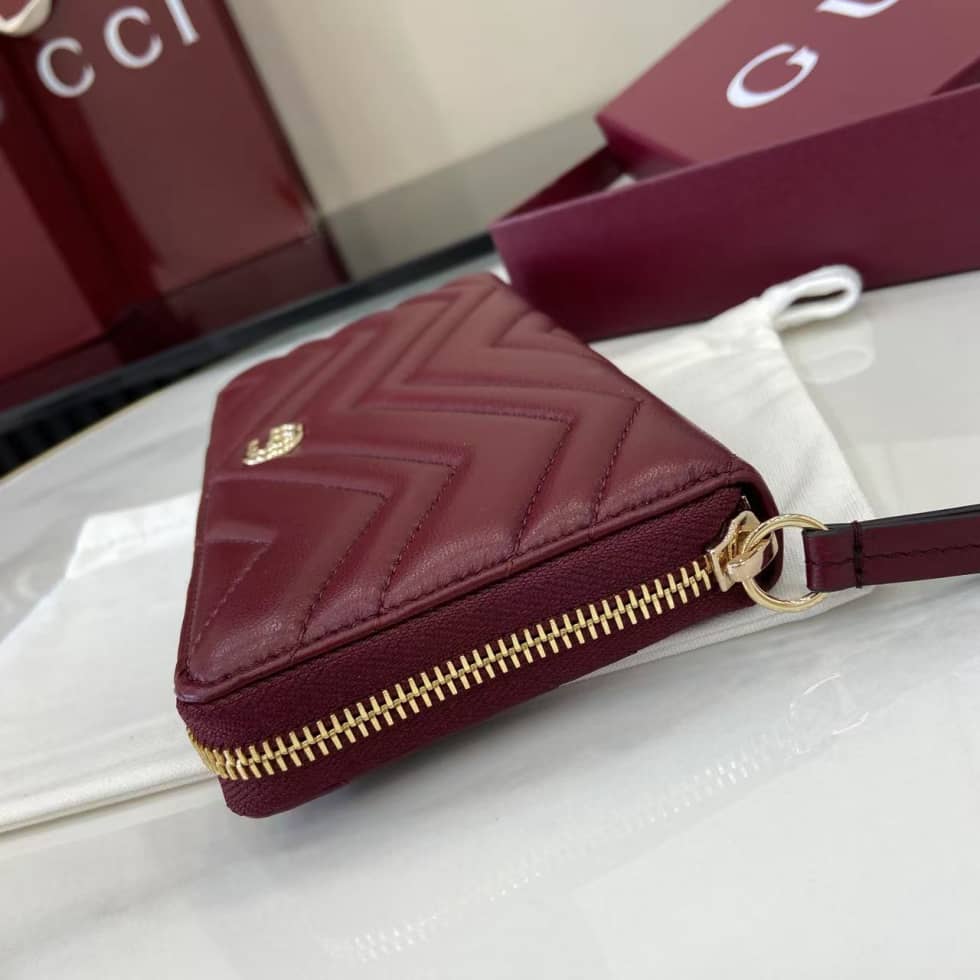 Gucci GG Marmont Leather Red Zip Wallet 837758_6_159518 Gucci GG Marmont Leather Red Zip Wallet 837758