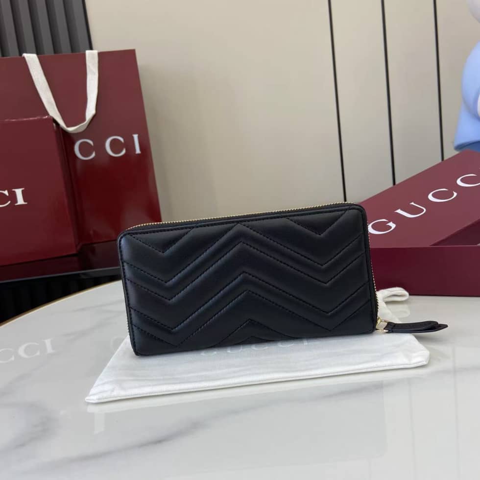 Gucci GG Marmont Leather Black Zip Wallet 837758_1_159528 Gucci GG Marmont Leather Black Zip Wallet 837758