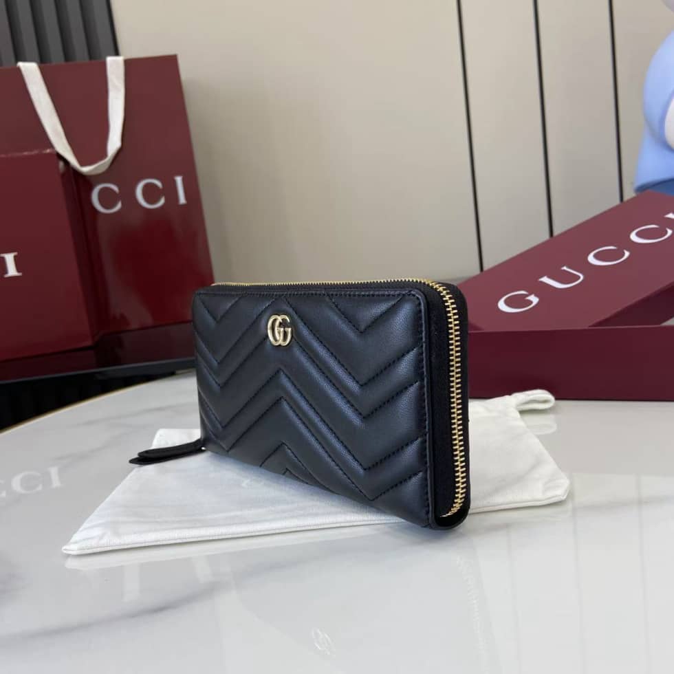 Gucci GG Marmont Leather Black Zip Wallet 837758_2_159528 Gucci GG Marmont Leather Black Zip Wallet 837758
