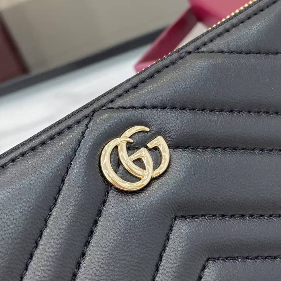 Gucci GG Marmont Leather Black Zip Wallet 837758_5_159528 Gucci GG Marmont Leather Black Zip Wallet 837758