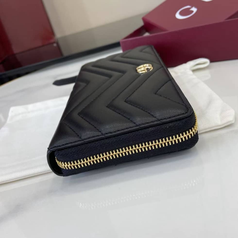 Gucci GG Marmont Leather Black Zip Wallet 837758_6_159528 Gucci GG Marmont Leather Black Zip Wallet 837758