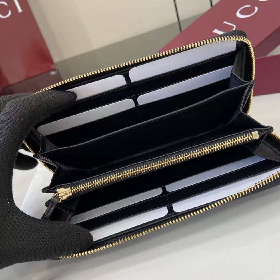 Gucci GG Marmont Leather Black Zip Wallet 837758_8_159528 Gucci GG Marmont Leather Black Zip Wallet 837758