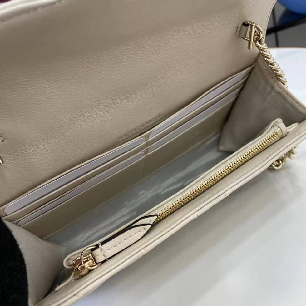 Gucci GG Marmont Leather White Wallet on Chain_7_159538 Gucci GG Marmont Leather White Wallet on Chain