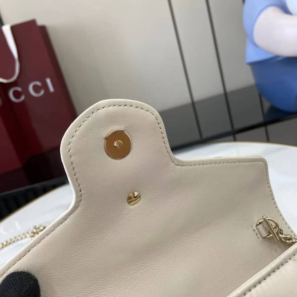 Gucci GG Marmont Leather White Wallet on Chain_8_159538 Gucci GG Marmont Leather White Wallet on Chain