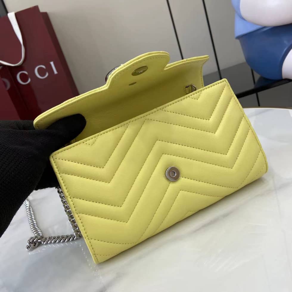 Gucci GG Marmont Leather Yellow Wallet on Chain_6_159558 Gucci GG Marmont Leather Yellow Wallet on Chain