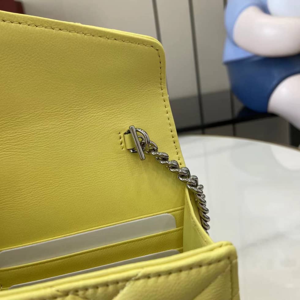 Gucci GG Marmont Leather Yellow Wallet on Chain_8_159558 Gucci GG Marmont Leather Yellow Wallet on Chain
