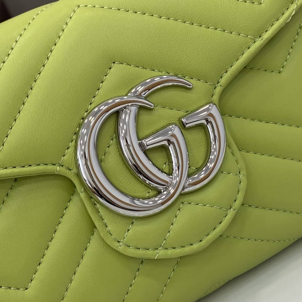 Gucci GG Marmont Leather Green Wallet on Chain_4_159568 Gucci GG Marmont Leather Green Wallet on Chain