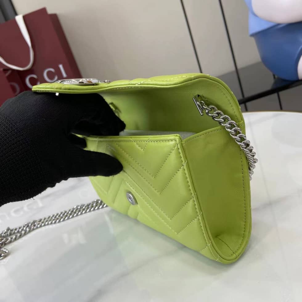 Gucci GG Marmont Leather Green Wallet on Chain_7_159568 Gucci GG Marmont Leather Green Wallet on Chain