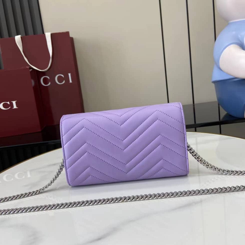 Gucci GG Marmont Light Purple Wallet on Chain_1_159588 Gucci GG Marmont Light Purple Wallet on Chain