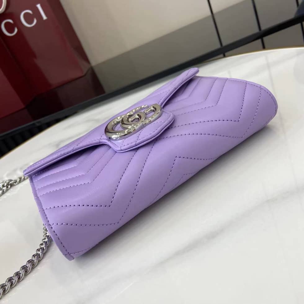 Gucci GG Marmont Light Purple Wallet on Chain_4_159588 Gucci GG Marmont Light Purple Wallet on Chain