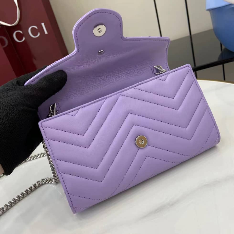 Gucci GG Marmont Light Purple Wallet on Chain_6_159588 Gucci GG Marmont Light Purple Wallet on Chain