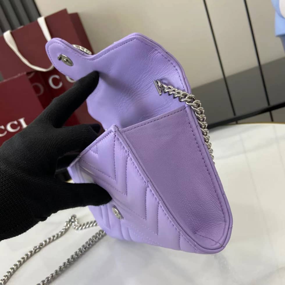 Gucci GG Marmont Light Purple Wallet on Chain_7_159588 Gucci GG Marmont Light Purple Wallet on Chain