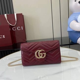 Gucci GG Marmont Red Wallet on Chain 837745