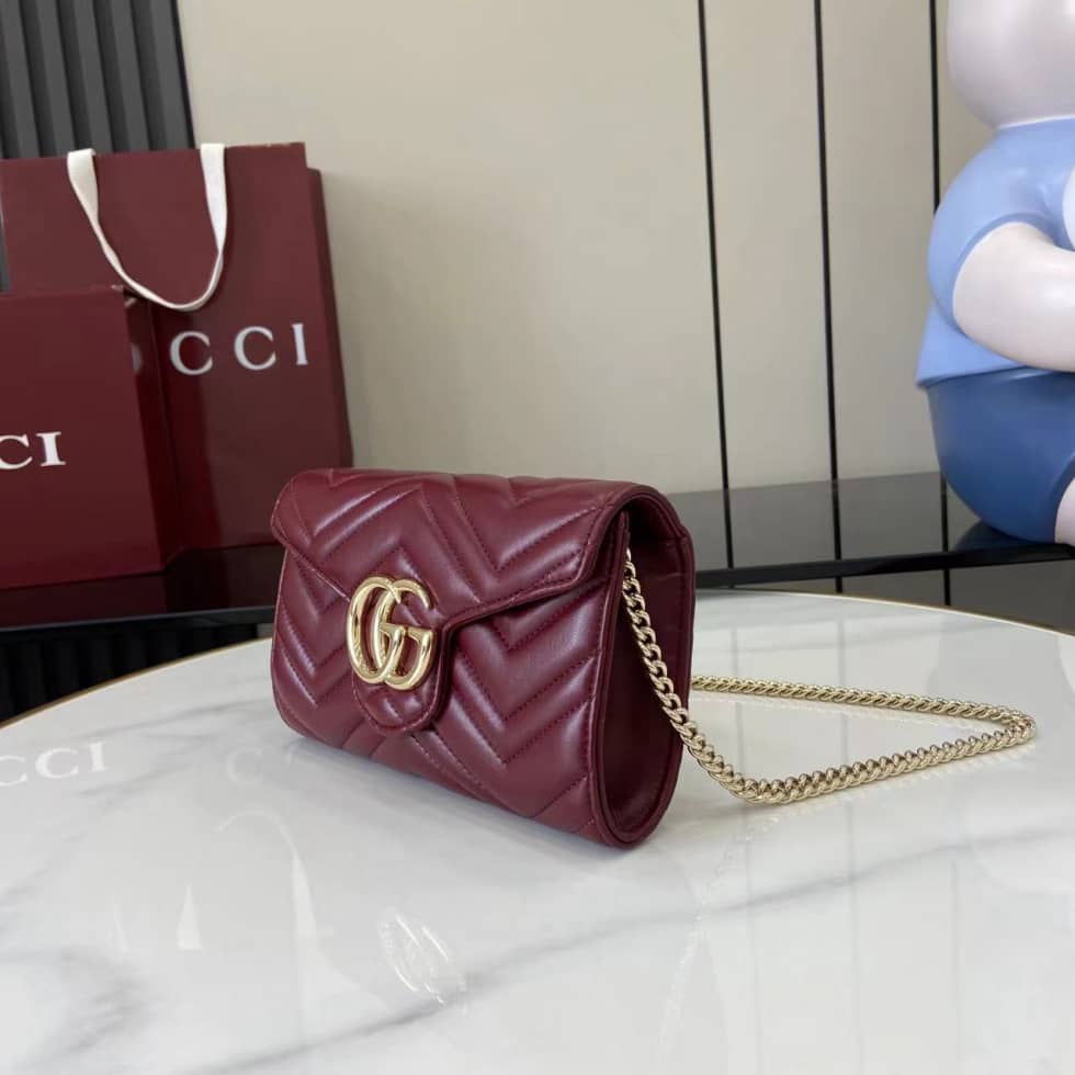 Gucci GG Marmont Red Wallet on Chain 837745_2_159608 Gucci GG Marmont Red Wallet on Chain 837745