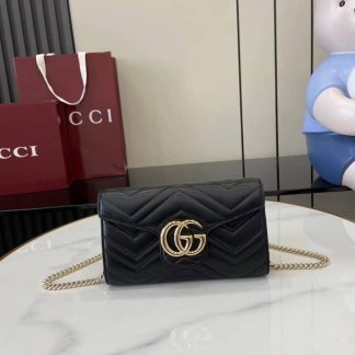 Gucci GG Marmont Black Wallet on Chain 837745