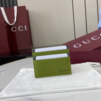 Gucci Logo Green Grey Bi-color Card Case 817043