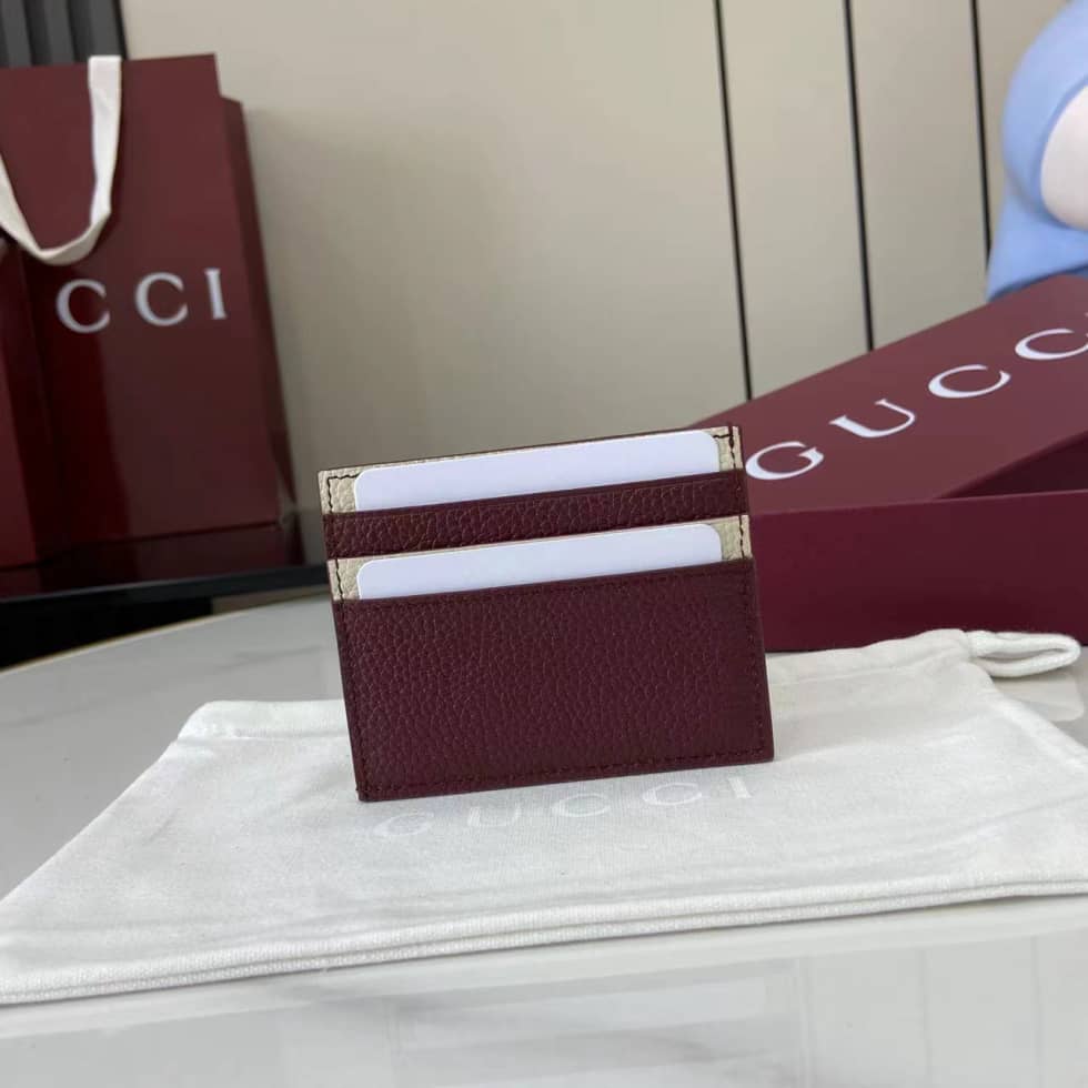 Gucci Logo Red ivory Bi-color Card Case 817043_1_159648 Gucci Logo Red ivory Bi-color Card Case 817043