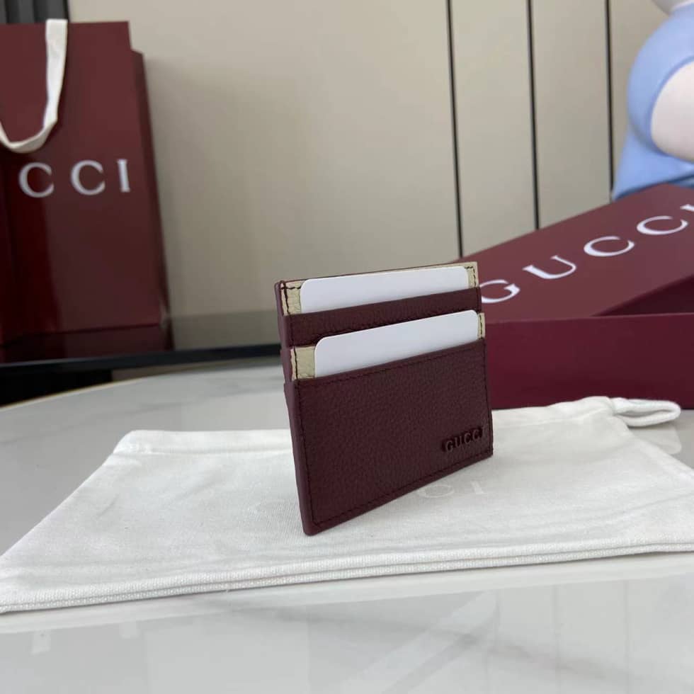 Gucci Logo Red ivory Bi-color Card Case 817043_2_159648 Gucci Logo Red ivory Bi-color Card Case 817043