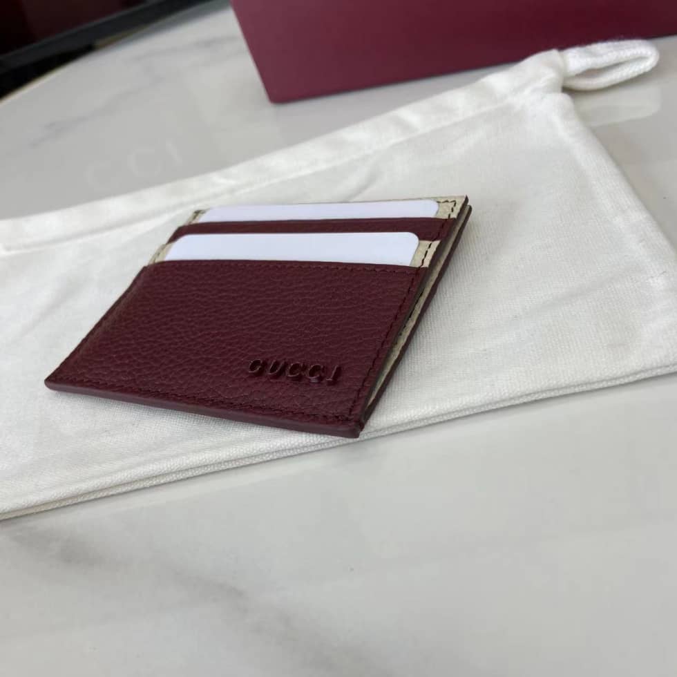 Gucci Logo Red ivory Bi-color Card Case 817043_6_159648 Gucci Logo Red ivory Bi-color Card Case 817043