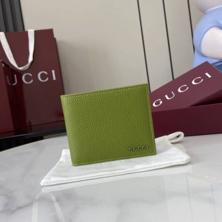 Gucci Leather Green Bi-color Bi-fold Wallet