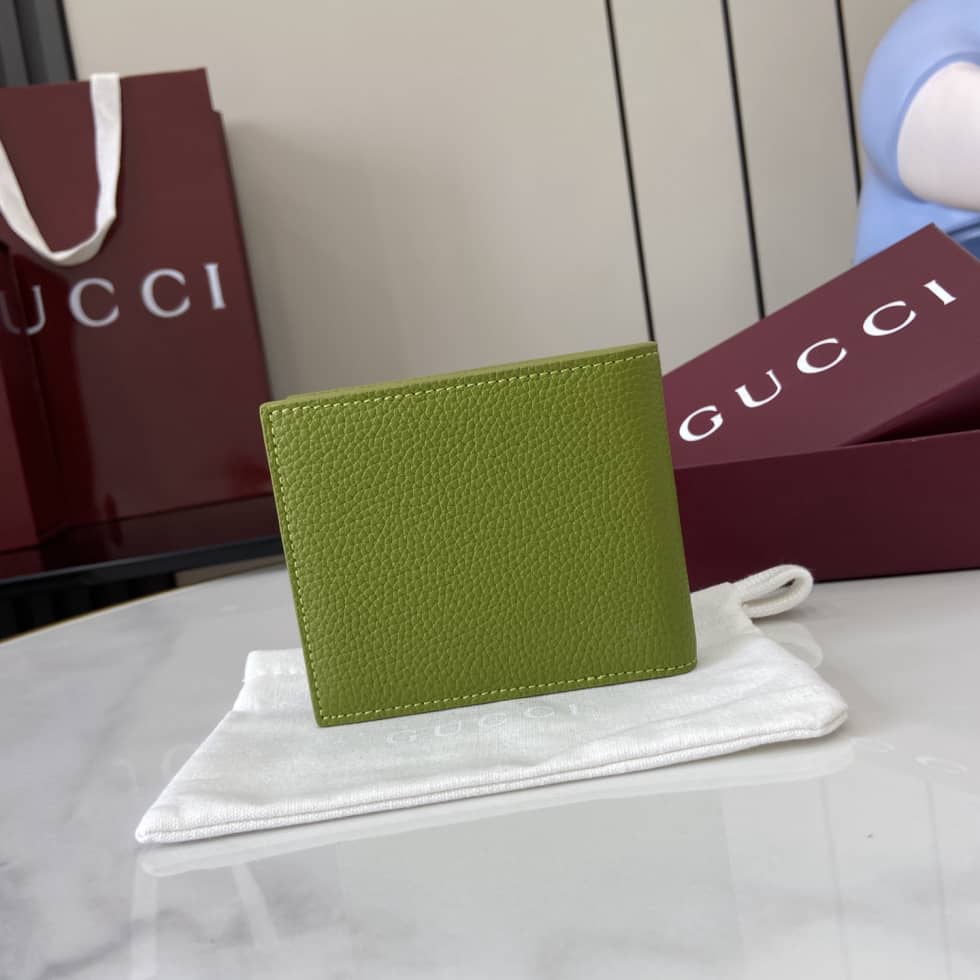 Gucci Leather Green Bi-color Bi-fold Wallet_2_159668 Gucci Leather Green Bi-color Bi-fold Wallet