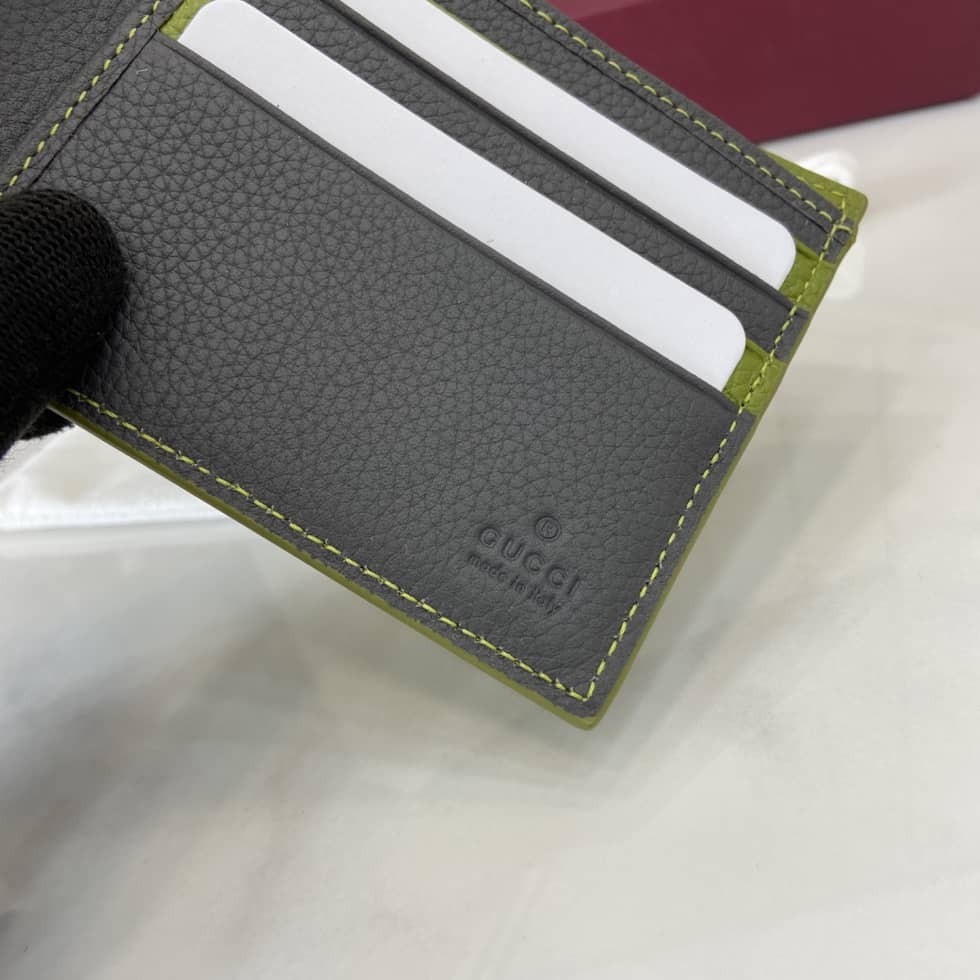 Gucci Leather Green Bi-color Bi-fold Wallet_7_159668 Gucci Leather Green Bi-color Bi-fold Wallet