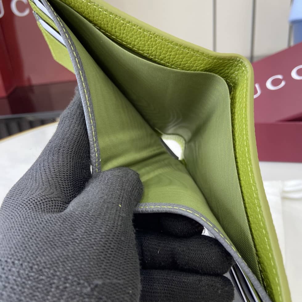 Gucci Leather Green Bi-color Bi-fold Wallet_8_159668 Gucci Leather Green Bi-color Bi-fold Wallet