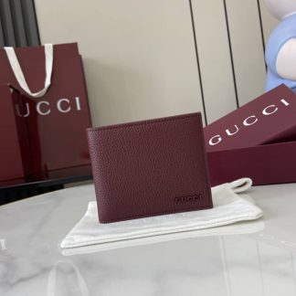 Gucci Leather Red Bi-color Bi-fold Wallet 817019