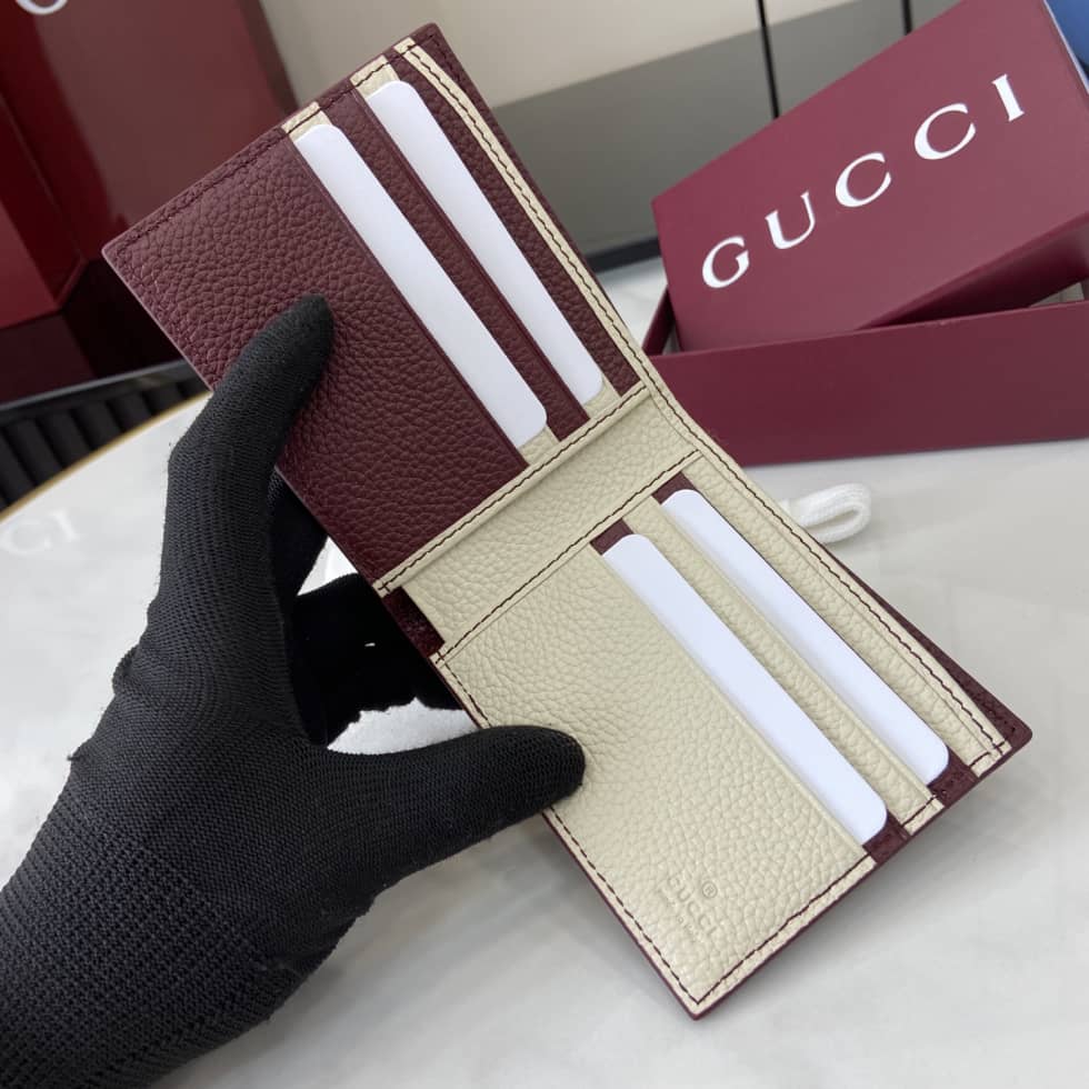 Gucci Leather Red Bi-color Bi-fold Wallet 817019_6_159678 Gucci Leather Red Bi-color Bi-fold Wallet 817019