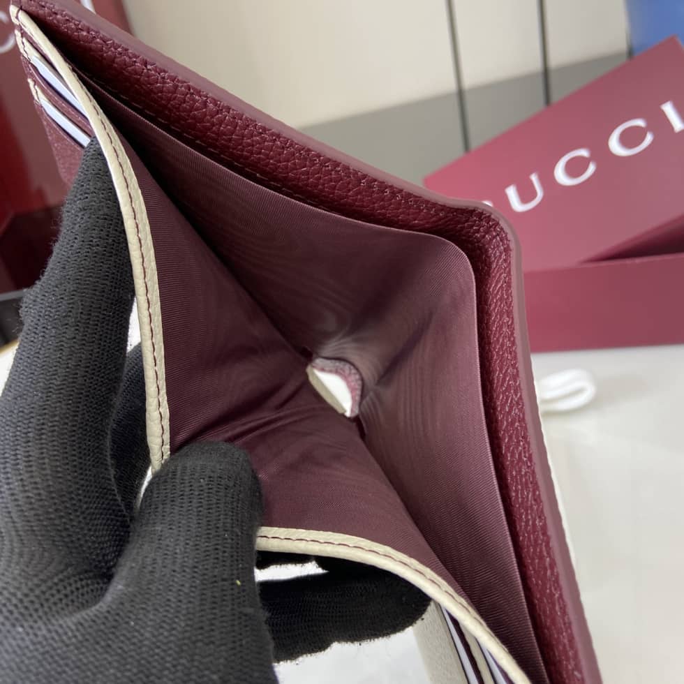 Gucci Leather Red Bi-color Bi-fold Wallet 817019_8_159678 Gucci Leather Red Bi-color Bi-fold Wallet 817019
