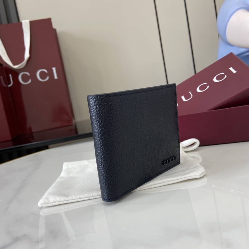 Gucci Leather Navy Bi-color Bi-fold Wallet 817019_1_159688 Gucci Leather Navy Bi-color Bi-fold Wallet 817019