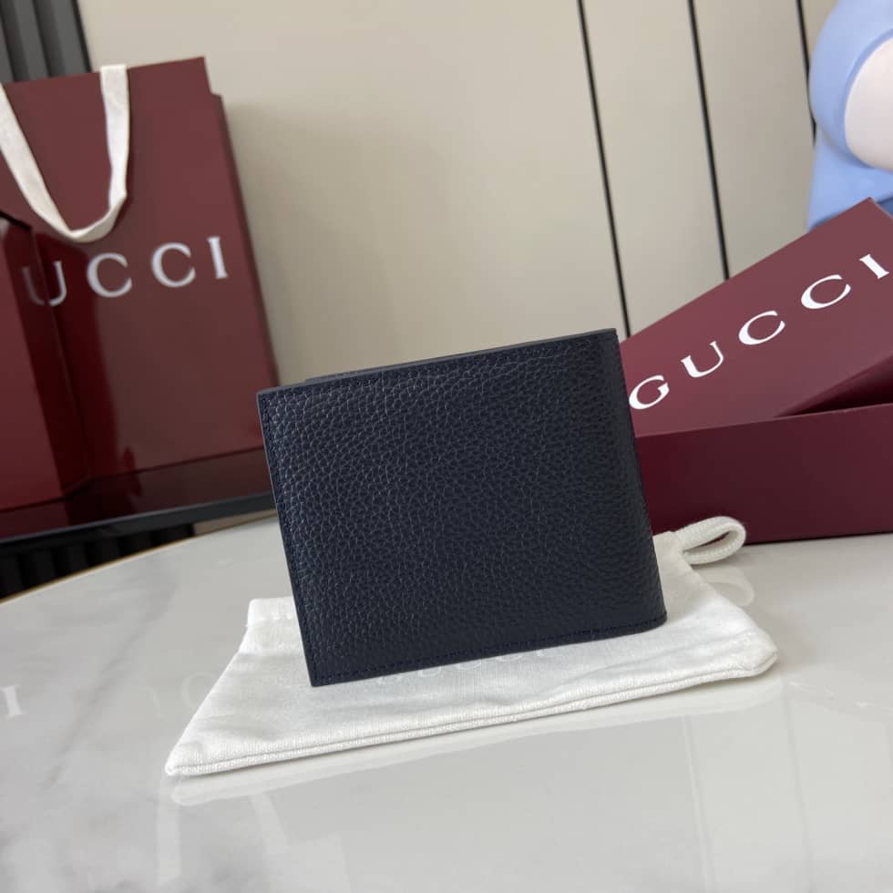 Gucci Leather Navy Bi-color Bi-fold Wallet 817019_2_159688 Gucci Leather Navy Bi-color Bi-fold Wallet 817019