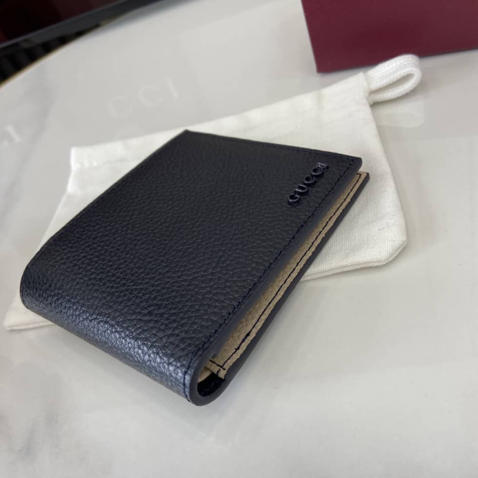 Gucci Leather Navy Bi-color Bi-fold Wallet 817019_3_159688 Gucci Leather Navy Bi-color Bi-fold Wallet 817019