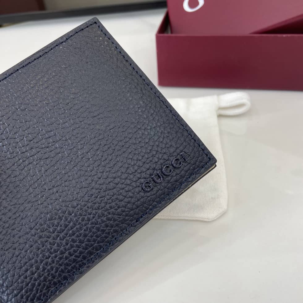 Gucci Leather Navy Bi-color Bi-fold Wallet 817019_5_159688 Gucci Leather Navy Bi-color Bi-fold Wallet 817019