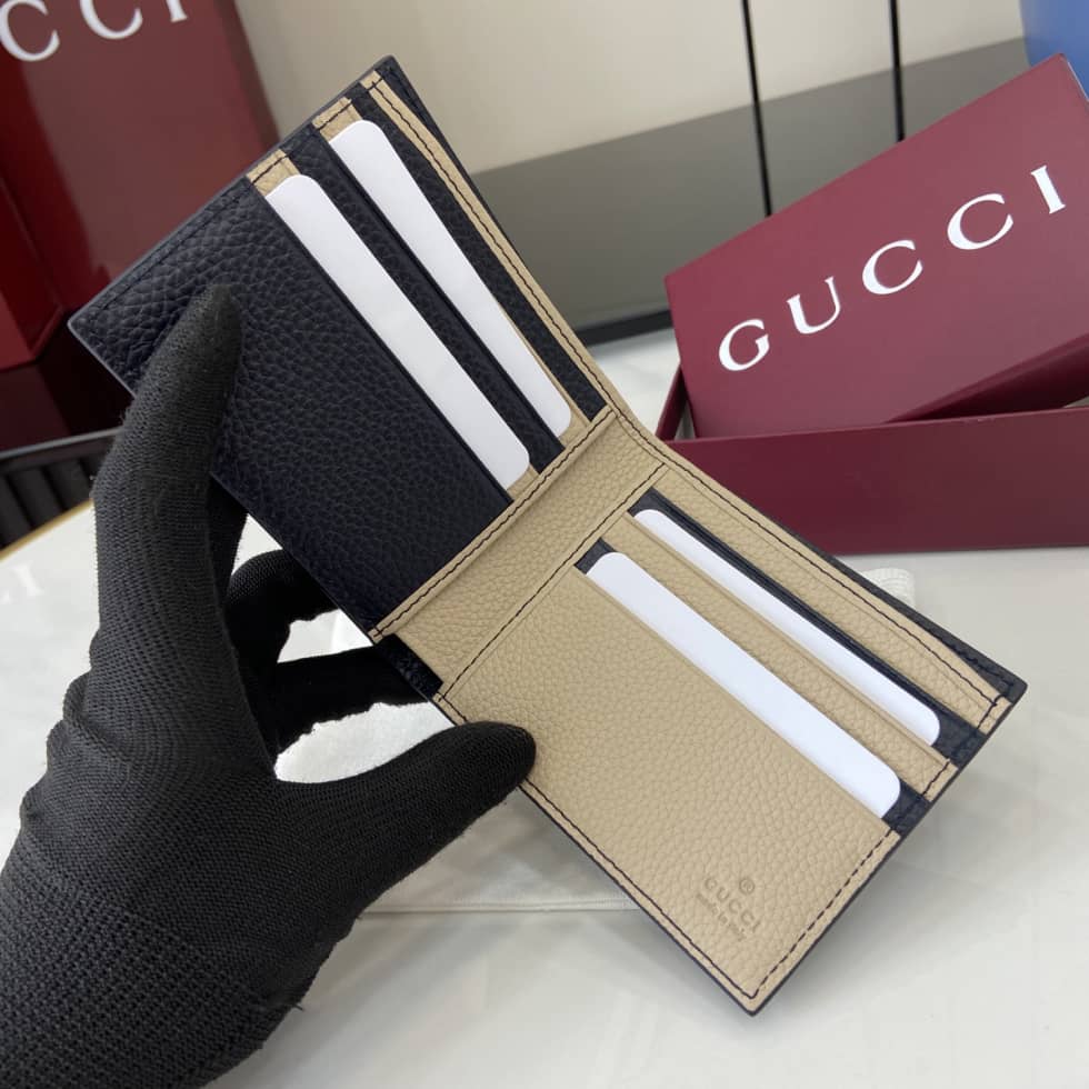 Gucci Leather Navy Bi-color Bi-fold Wallet 817019_6_159688 Gucci Leather Navy Bi-color Bi-fold Wallet 817019
