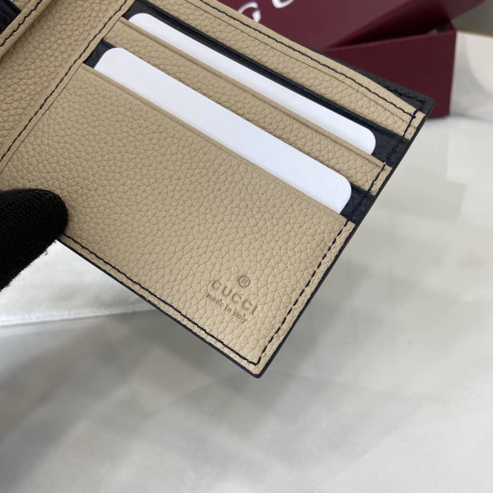 Gucci Leather Navy Bi-color Bi-fold Wallet 817019_7_159688 Gucci Leather Navy Bi-color Bi-fold Wallet 817019